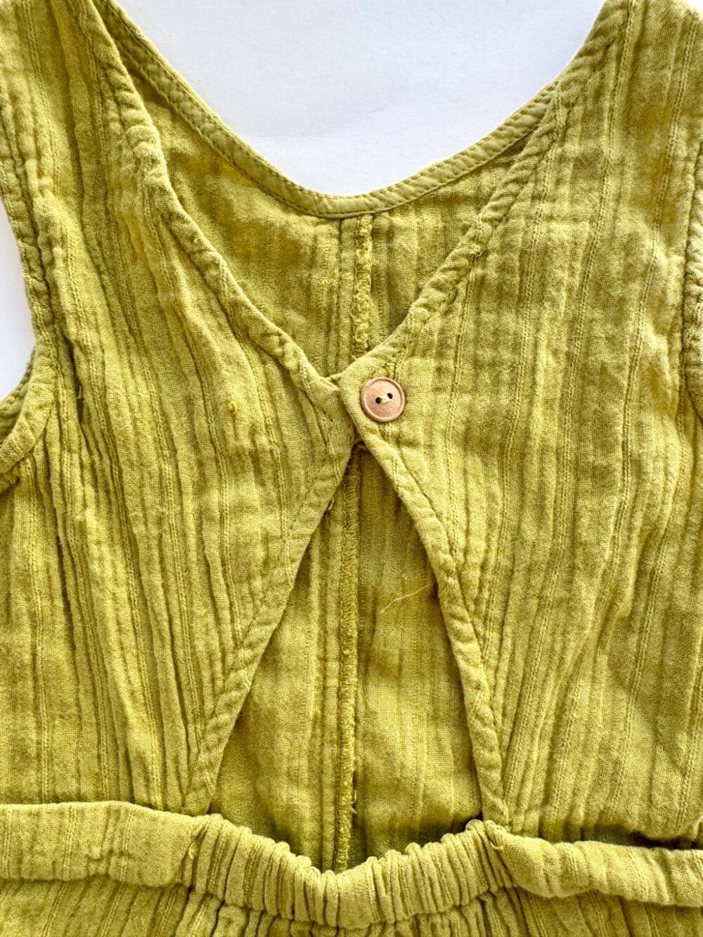 Zara Kids Chartreuse Gauze Romper Sz 3-4 Playsuit - Picture 3 of 9